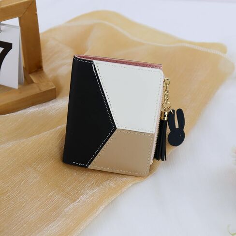 Tassels Ladies Zipper Wallet, Fashion Multifunction Ladies Bifold Wallets with Cute Pendant, Small Purse with Zipper Coin Pocket, ID Window, Credit Card Holder, Cash Slot(Blue) in Saudi Arabia