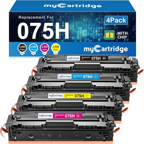 myCartridge 075H Toner Cartridge Set MF665Cdw LBP646Cdw Compatible Replacement for Canon 075H 075 Toner High Yield Works with Color imageCLASS LBP647Cdw LBP640 MF660 Series Laser Printer Ink, 4 Pack in Kuwait