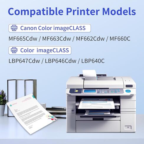 myCartridge 075H Toner Cartridge Set MF665Cdw LBP646Cdw Compatible Replacement for Canon 075H 075 Toner High Yield Works with Color imageCLASS LBP647Cdw LBP640 MF660 Series Laser Printer Ink, 4 Pack in Kuwait