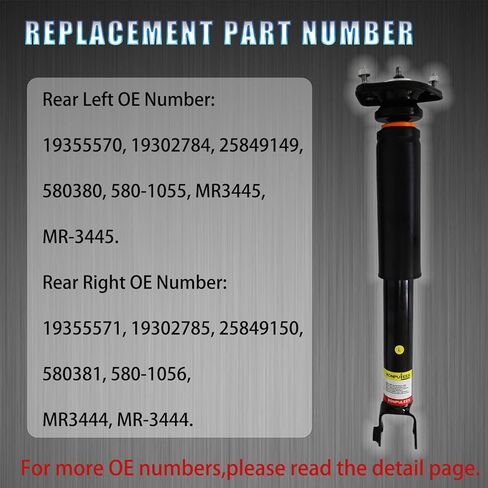 19355570 2 PCS Rear Air Shock Absorbers Strut Assembly Assys.Compatible with Cadillac CTS 2009-2015.Replacement OE for 580380, 25849149, 19302784 in Saudi Arabia