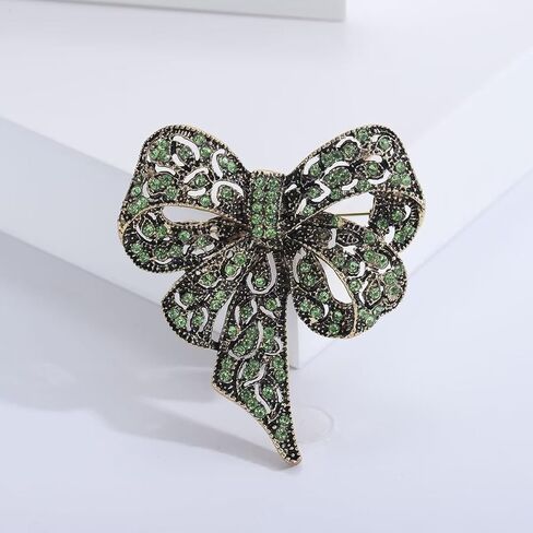 8-Piece Set of Women's Vintage Large Bow Brooches — Openwork Rhinestone Decorated Pins Fashion Accessories for Clothing, Scarves, and Hats in Saudi Arabia