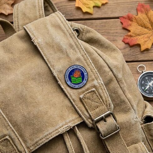 Funny Dumpster Fire Pin - Trash Fire Enamel Pins Brooch with "Response Team Leader" for Backpacks, Jackets, Hats. Sarcastic Brooches Gifts for Women, Coworkers, Students, Friends-Blue. in Kuwait