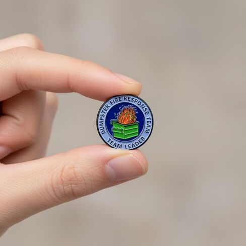 Funny Dumpster Fire Pin - Trash Fire Enamel Pins Brooch with "Response Team Leader" for Backpacks, Jackets, Hats. Sarcastic Brooches Gifts for Women, Coworkers, Students, Friends-Blue. in Kuwait