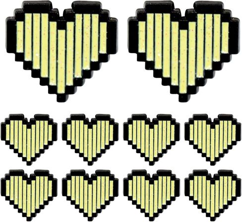 10 Pcs Vintage 8-Bit Pixel Heart Enamel Pins Set, Funny Cute Lapel PinsGame-Themed Cute Alloy Brooch, Perfect Accessory for Female Gamers, Ideal for Jackets, Backpacks, and Other Clothing in Saudi Arabia