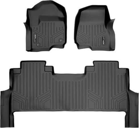 MAXLINER Floor Mats 2 Row Liner Set Black Compatible with 2017-2022 Ford F-250/F-350 Super Duty Crew Cab with 1st Row Bucket Seats in Saudi Arabia