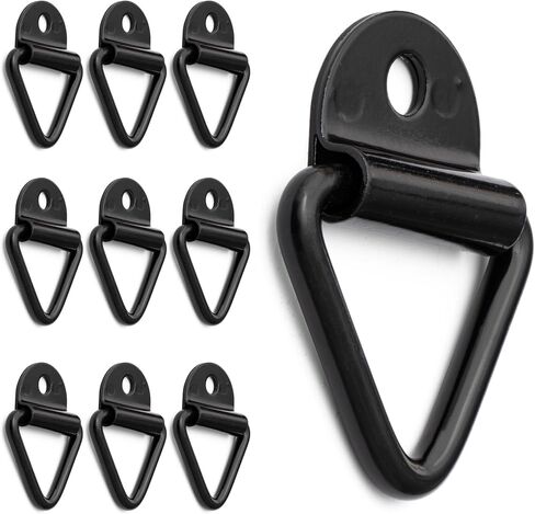 CAVO 10 PCS V-Ring Tie Down Anchors for Trailer, Pickup, Warehouse, Boat, Cargo Hooks, Black Heavy Duty Steel V Ring Anchor with Anti-Corrosion Coating, Trailer Accessories, Truck Bed Tie Downs in Kuwait