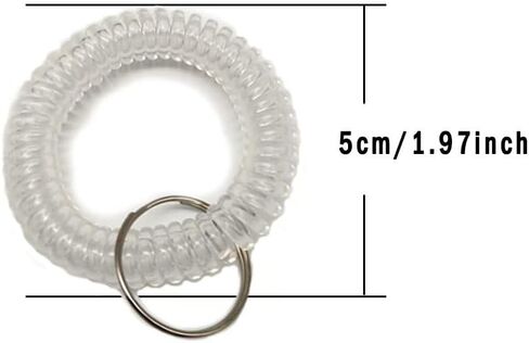100Pcs black Stretchy Keychain Key Ring Bracelet Chain Bracelet Spiral Wrist Coil Wristband Keychain Wristlet in Saudi Arabia