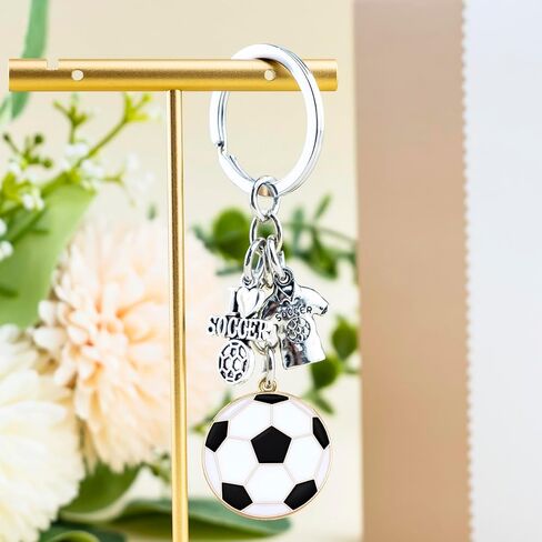 Soccer Gifts Soccer Keychain for Men Women Mini Football Party Favors Sport Keyring Gift for Soccer Lovers Fans Football Key Chains for Men's Backpack Ball Fan Key Ring in Kuwait