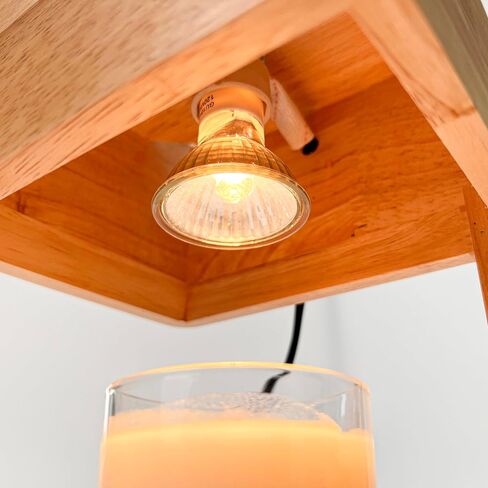 Candle Warmer Lamp Wood with Timer, Dimmable Electric for Jar Candles, 2*35 Watt Bulbs, Gifts for Mom, Christmas, Birthday Decorative Wooden Lamp Bedroom Home with Adjustable Brightness Auto Shut-Off in Kuwait