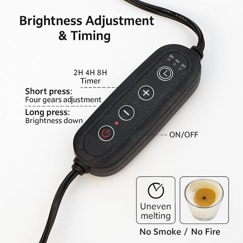 Candle Warmer Lamp Wood with Timer, Dimmable Electric for Jar Candles, 2*35 Watt Bulbs, Gifts for Mom, Christmas, Birthday Decorative Wooden Lamp Bedroom Home with Adjustable Brightness Auto Shut-Off in Kuwait