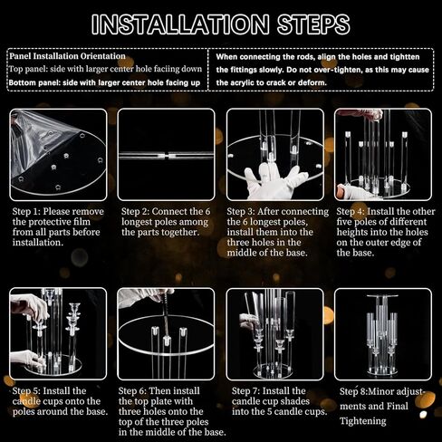 2 قطعة شمعدان بخمسة أذرع، قطعة مركزية شفافة للطاولة، حامل قطعة مركزية من الأكريليك لحفلات الزفاف، حامل شموع أكريليك للاحتفال بالحدث وحفلات الزفاف وأعياد الميلاد وعيد الميلاد المنزلي in Kuwait