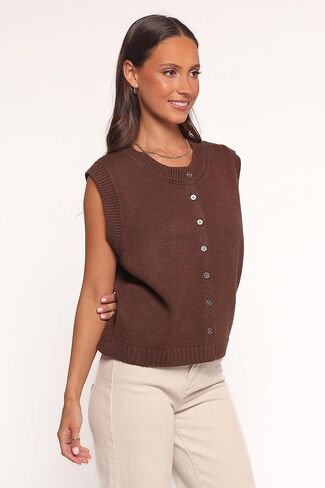 Petal & Pup Women's Weston Knit Vest - Dark Chocolate in Saudi Arabia
