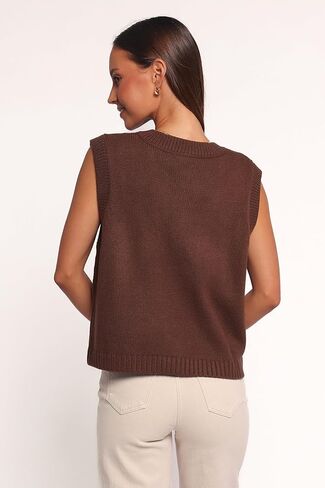 Petal & Pup Women's Weston Knit Vest - Dark Chocolate in Saudi Arabia