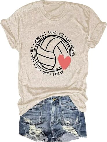 Volleyball Shirt Women Volleyball Lover Player Mom Coach Gift Volleyballs Girl Life Game Day Tee Short Sleeve in Saudi Arabia