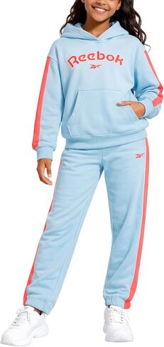 Reebok Girls' Sweatsuit Set - 2 Piece Active Hoodie Sweatshirt and Jogger Pants - Activewear Set for Girls (4-12) in Saudi Arabia