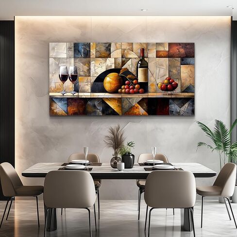 QIYILEXWART Canvas Wall Art For Living Room Wall Decor For Bedroom Kitchen Wall Decoration Wine Glass Landscape Painting Farmhouse Pictures Artwork Room Aesthetic Home Decor 20x40 In in Saudi Arabia