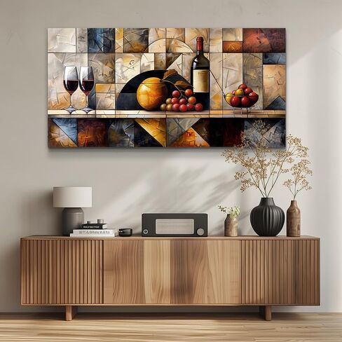 QIYILEXWART Canvas Wall Art For Living Room Wall Decor For Bedroom Kitchen Wall Decoration Wine Glass Landscape Painting Farmhouse Pictures Artwork Room Aesthetic Home Decor 20x40 In in Saudi Arabia