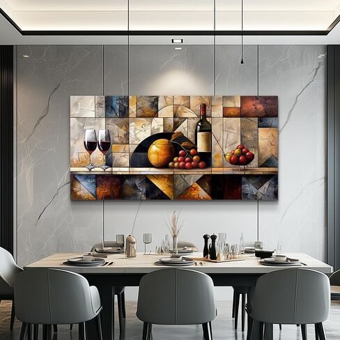 QIYILEXWART Canvas Wall Art For Living Room Wall Decor For Bedroom Kitchen Wall Decoration Wine Glass Landscape Painting Farmhouse Pictures Artwork Room Aesthetic Home Decor 20x40 In in Saudi Arabia