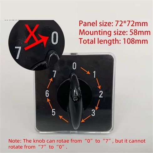 LW31 YMZ12-32/3 متعدد 0-7 مواضع تغيير دوار 660 فولت 32 أمبير ثلاث مراحل 3 أقطاب اتصال فضي 12 محطة تبديل كام in Kuwait