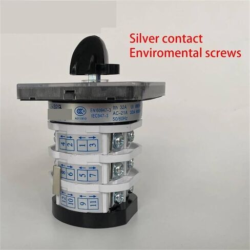 LW31 YMZ12-32/3 متعدد 0-7 مواضع تغيير دوار 660 فولت 32 أمبير ثلاث مراحل 3 أقطاب اتصال فضي 12 محطة تبديل كام in Kuwait