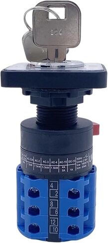 1pcs LW26-20YS5/3 Single Hole Installation 22.3mm Locking Key Dual Power Switching Motor Universal Transfer 20A Rotary Cam Switch in Kuwait