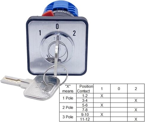 1pcs LW26-20YS5/3 Single Hole Installation 22.3mm Locking Key Dual Power Switching Motor Universal Transfer 20A Rotary Cam Switch in Kuwait