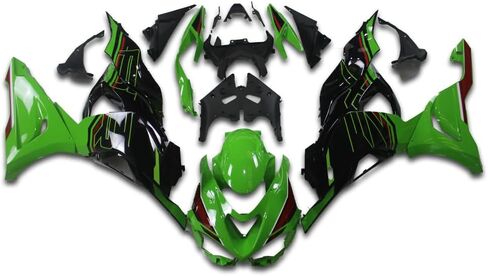 NT هدية أخضر أسود KRT هدية تناسب كاواساكي نينجا 2024 2025 ZX6R ZX-6R 636 حقن ABS البلاستيك ما بعد البيع هيكل الجسم 24 25 A4 in Kuwait