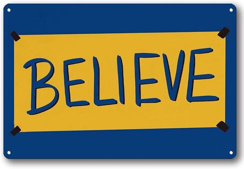 علامة Believe، هدايا ديكور فنية جدارية تحفيزية معدنية للمنزل والمكتب الأمامي ولوحة معلقة (8 × 12 بوصة) in Kuwait