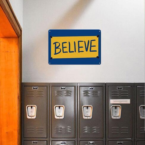 علامة Believe، هدايا ديكور فنية جدارية تحفيزية معدنية للمنزل والمكتب الأمامي ولوحة معلقة (8 × 12 بوصة) in Kuwait