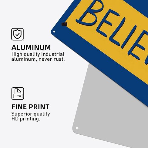 علامة Believe، هدايا ديكور فنية جدارية تحفيزية معدنية للمنزل والمكتب الأمامي ولوحة معلقة (8 × 12 بوصة) in Kuwait