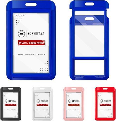 عبوتان من حامل الشارات المنزلقة مع نوافذ مزدوجة الجوانب وبطاقة مفاتيح العمل وغطاء شارة العمل لطلاب مدرسي المدارس والمكتب (أسود) in Kuwait