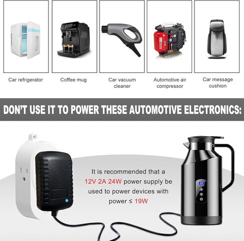 AC to DC Converter, 2A 24W Car Cigarette Lighter Socket Adapter Power Supply Transformer, 100-240V to 12V AC/DC Converter Portable Vehicle Power Supply Adapter for Inflator in Saudi Arabia