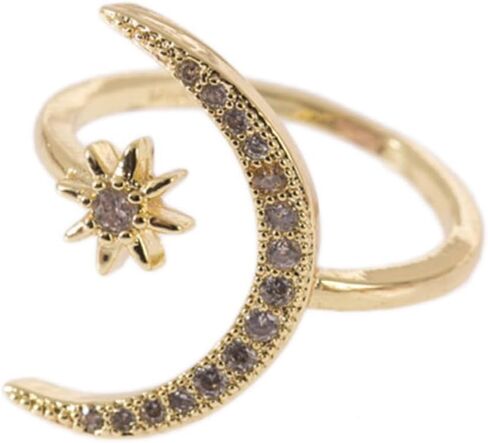 Fashion Star Shape for Women Open Design Elegant Rhinestone Inlaid Jewelry for Girls Gold for Occasion in Saudi Arabia