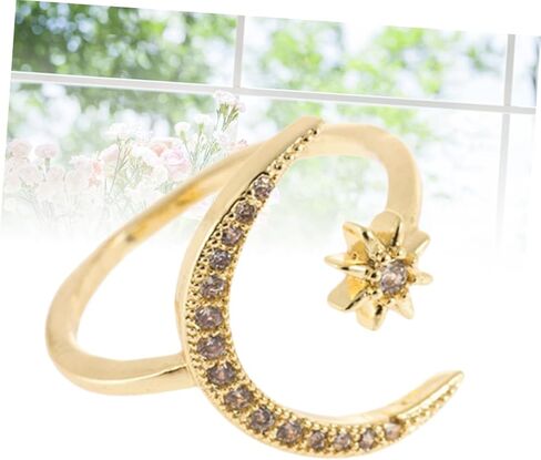 Fashion Star Shape for Women Open Design Elegant Rhinestone Inlaid Jewelry for Girls Gold for Occasion in Saudi Arabia
