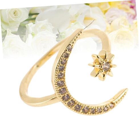 Fashion Star Shape for Women Open Design Elegant Rhinestone Inlaid Jewelry for Girls Gold for Occasion in Saudi Arabia