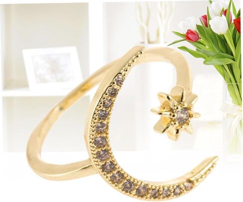 Fashion Star Shape for Women Open Design Elegant Rhinestone Inlaid Jewelry for Girls Gold for Occasion in Saudi Arabia