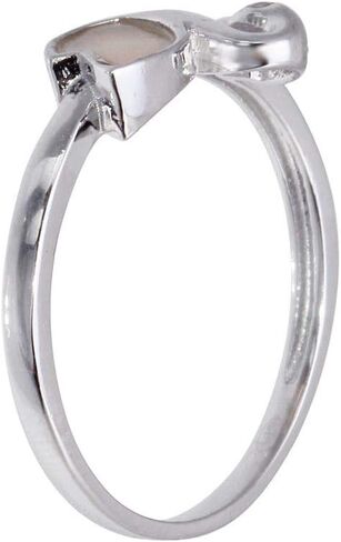 Sterling Silver Swan Ring w/Mother of Pearl & CZ Stone in Kuwait