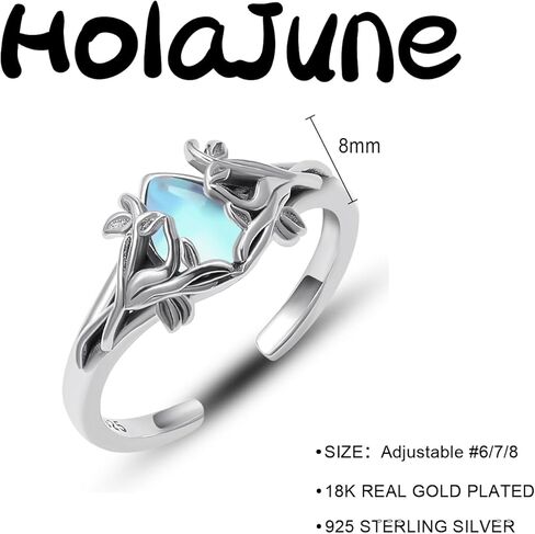 HolaJune925 خاتم شجرة الحياة من الفضة الاسترليني المفتوح هدية مجوهرات شجرة الحياة للنساء in Kuwait