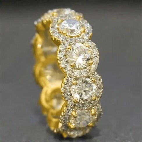 Exquisite Synthetic Gemstones Circular Rings for Women Wedding Banquet Temperament Jewelry Gift in Saudi Arabia