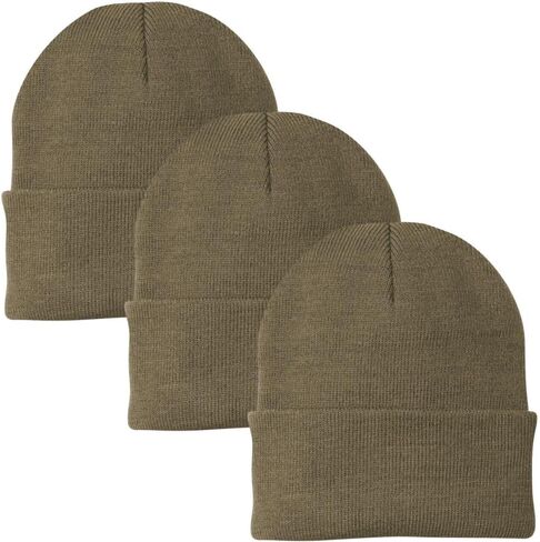 Army Universe 3 Pack Acrylic Beanie Watch Caps, Warm Knit Skull Cap for Men & Women, Blanks Soft Winter Hats in Saudi Arabia