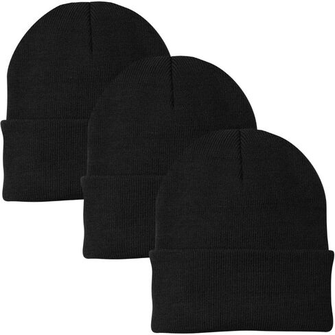 Army Universe 3 Pack Acrylic Beanie Watch Caps, Warm Knit Skull Cap for Men & Women, Blanks Soft Winter Hats in Saudi Arabia