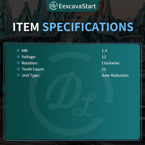 Starter Motor for Yanmar Diesel Engine - 12V 1.4KW Replacement Compatible with 3TNV88 3TNE88 4TNV88 3YM30 3JH3E Models, OEM 129242-77010 129608-77010 129698-77010 18219N in Kuwait