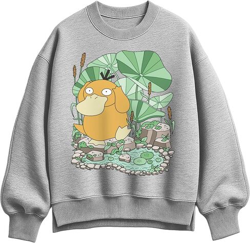 HYBRID APPAREL Pokémon - Psyduck Pond - Women's Oversized Fleece Crew Sweatshirt in Saudi Arabia