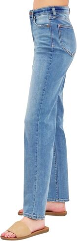 بنطلون جينز جودي بلو نسائي عالي الارتفاع، بخصر مستقيم وساق مستقيمة من الدنيم in Kuwait