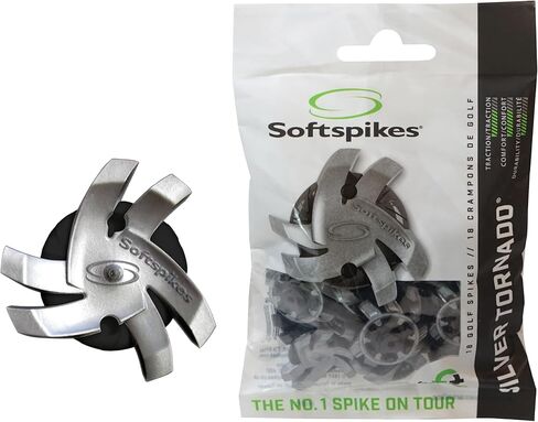 SOFTSPIKES Silver Tornado Fast Twist 3.0 Golf Spikes, 18 Count in Kuwait