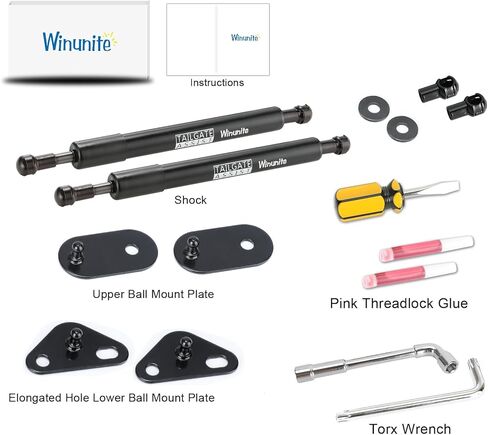Winunite Pack of 2 Compatible with 2015-2026 F150 Tailgate Assist– Stainless Steel Material, Quiet Controlled Descent, No Drill Bolt-On Installation with All Tools Included in Kuwait