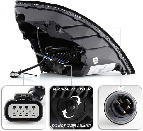 ACANII - For 2004-2017 Volvo VNL Truck Black Housing Performance LED Headlights Headlamps Assembly Pair Set Left+Right in Saudi Arabia