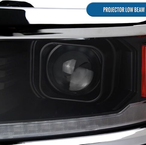 Ronnin - Fits 2014-2015 Chevy Silverado 1500 Upgraded Dual Projector Headlights LED Switchback Sequential Turn Signals + Animated Startup Effect Assembly Pair | Black | Chrome Trim in Saudi Arabia