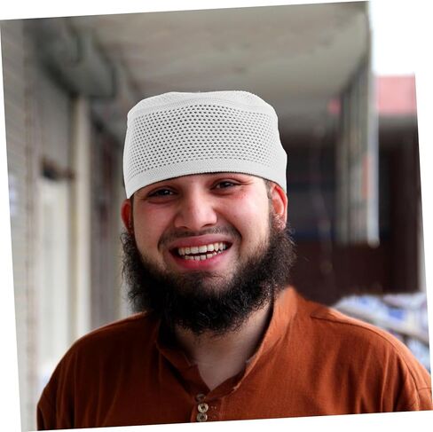 Islamic Cotton Prayer Hat for Men Breathable Beanie Cap for Ramadan and Eid Comfortable Taqiya Headwear for Spiritual Practices Versatile Muslim Headwear for Salat and Namaz in Saudi Arabia