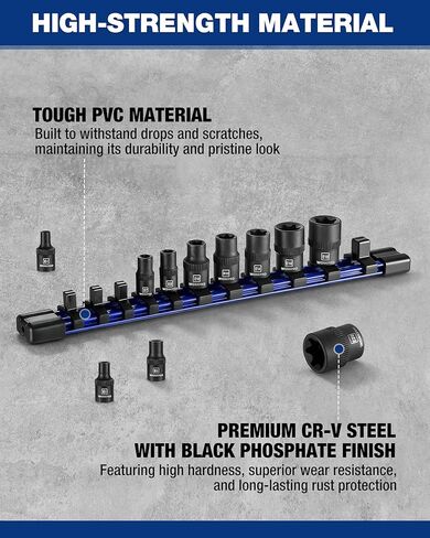 مجموعة مقابس توركس 11 قطعة من WORKPRO، مجموعة مقابس نجمة محرك 1/4 بوصة 3/8 بوصة، مجموعة مقابس توركس خارجية من الفولاذ CR-V (مقبس E4-E20) مع منظم مقبس PVC، مثالية للدراجات النارية والسيارات والإصلاح الميكانيكي in Kuwait